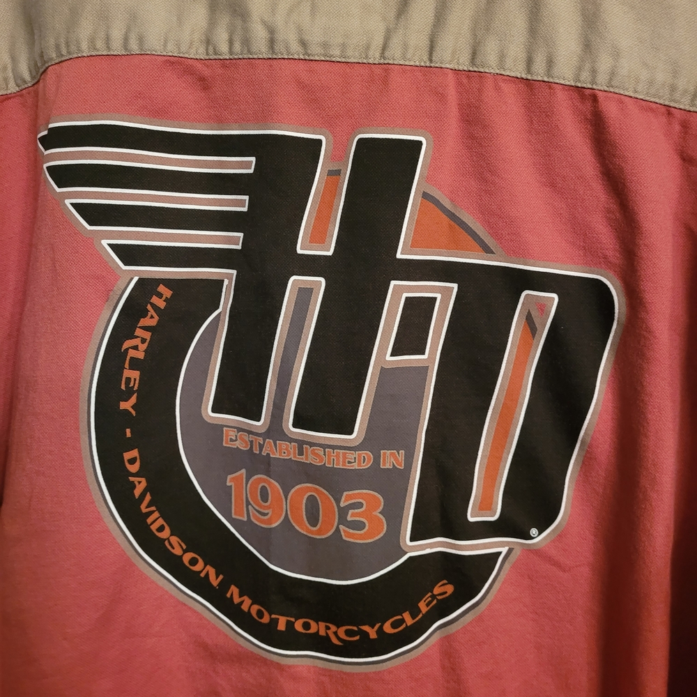Vintage Harley-Davidson Mens 3X Button Up